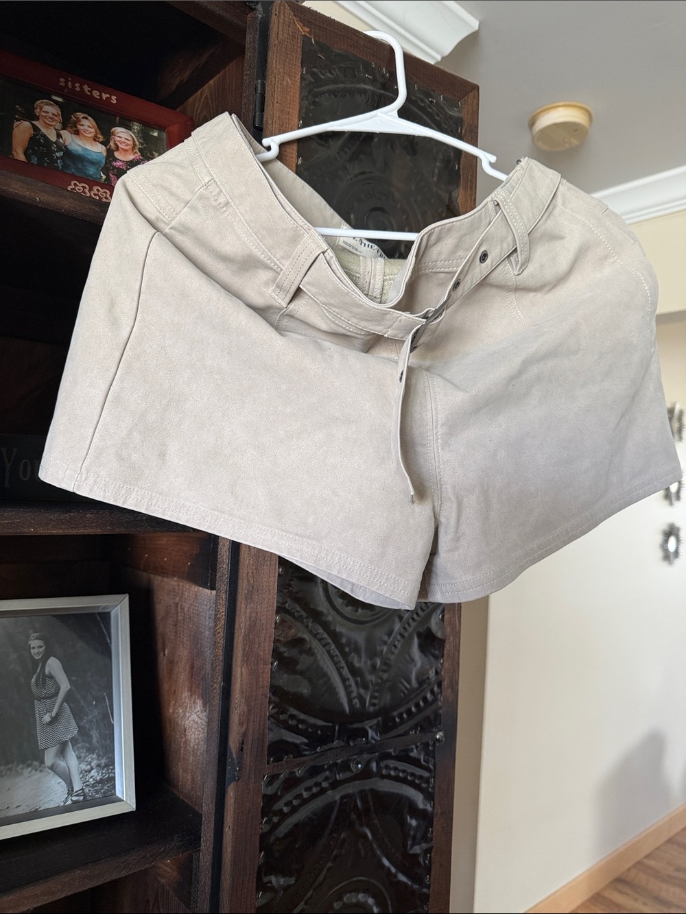 We The Free Neutral High-Waist Sand Shorts